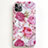 Handyhülle Silikon Hülle Gummi Schutzhülle Blumen S01 für Apple iPhone 11 Pro Max Rosa