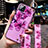 Handyhülle Silikon Hülle Gummi Schutzhülle Flexible Blumen für Oppo A73 5G Violett