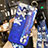 Handyhülle Silikon Hülle Gummi Schutzhülle Flexible Blumen für Vivo X50e 5G Königs Blau