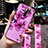Handyhülle Silikon Hülle Gummi Schutzhülle Flexible Blumen für Xiaomi Redmi 9 Violett