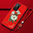 Handyhülle Silikon Hülle Gummi Schutzhülle Flexible Blumen S01 für Huawei P40 Pro Rot