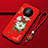 Handyhülle Silikon Hülle Gummi Schutzhülle Flexible Blumen S02 für Huawei Mate 40 Pro Rot