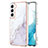 Handyhülle Silikon Hülle Gummi Schutzhülle Flexible Modisch Muster für Samsung Galaxy S22 Plus 5G Weiß