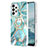 Handyhülle Silikon Hülle Gummi Schutzhülle Flexible Modisch Muster mit Fingerring Ständer Y01B für Samsung Galaxy A23 5G Minzgrün