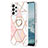 Handyhülle Silikon Hülle Gummi Schutzhülle Flexible Modisch Muster mit Fingerring Ständer Y01B für Samsung Galaxy A23 5G Rosa