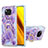 Handyhülle Silikon Hülle Gummi Schutzhülle Flexible Modisch Muster mit Fingerring Ständer Y01B für Xiaomi Poco X3 NFC Violett