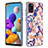 Handyhülle Silikon Hülle Gummi Schutzhülle Flexible Modisch Muster mit Fingerring Ständer Y06B für Samsung Galaxy A21s Rosa