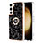 Handyhülle Silikon Hülle Gummi Schutzhülle Flexible Modisch Muster mit Fingerring Ständer YB2 für Samsung Galaxy S22 5G Schwarz