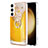Handyhülle Silikon Hülle Gummi Schutzhülle Flexible Modisch Muster mit Fingerring Ständer YB2 für Samsung Galaxy S22 Plus 5G Gelb