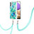 Handyhülle Silikon Hülle Gummi Schutzhülle Flexible Modisch Muster mit Schlüsselband Lanyard Y01B für Samsung Galaxy A23 5G Grün