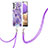 Handyhülle Silikon Hülle Gummi Schutzhülle Flexible Modisch Muster mit Schlüsselband Lanyard Y01B für Samsung Galaxy A23 5G Violett