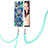 Handyhülle Silikon Hülle Gummi Schutzhülle Flexible Modisch Muster mit Schlüsselband Lanyard Y01B für Samsung Galaxy A42 5G Nachtgrün