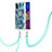 Handyhülle Silikon Hülle Gummi Schutzhülle Flexible Modisch Muster mit Schlüsselband Lanyard Y01B für Samsung Galaxy M51 Nachtgrün