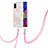 Handyhülle Silikon Hülle Gummi Schutzhülle Flexible Modisch Muster mit Schlüsselband Lanyard Y01B für Samsung Galaxy M51 Rosa