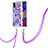 Handyhülle Silikon Hülle Gummi Schutzhülle Flexible Modisch Muster mit Schlüsselband Lanyard Y01B für Samsung Galaxy M51 Violett