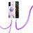 Handyhülle Silikon Hülle Gummi Schutzhülle Flexible Modisch Muster mit Schlüsselband Lanyard Y01B für Xiaomi Poco M3 Helles Lila