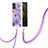 Handyhülle Silikon Hülle Gummi Schutzhülle Flexible Modisch Muster mit Schlüsselband Lanyard Y01B für Xiaomi Poco M3 Violett