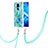 Handyhülle Silikon Hülle Gummi Schutzhülle Flexible Modisch Muster mit Schlüsselband Lanyard Y01B für Xiaomi Redmi 10X 4G Grün