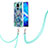 Handyhülle Silikon Hülle Gummi Schutzhülle Flexible Modisch Muster mit Schlüsselband Lanyard Y01B für Xiaomi Redmi 10X 4G Nachtgrün