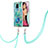Handyhülle Silikon Hülle Gummi Schutzhülle Flexible Modisch Muster mit Schlüsselband Lanyard Y01B für Xiaomi Redmi Note 9S Grün
