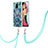 Handyhülle Silikon Hülle Gummi Schutzhülle Flexible Modisch Muster mit Schlüsselband Lanyard Y01B für Xiaomi Redmi Note 9S Nachtgrün