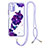 Handyhülle Silikon Hülle Gummi Schutzhülle Flexible Modisch Muster mit Schlüsselband Lanyard Y01X für Xiaomi Poco M3 Violett