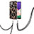 Handyhülle Silikon Hülle Gummi Schutzhülle Flexible Modisch Muster mit Schlüsselband Lanyard Y02B für Samsung Galaxy F42 5G