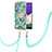 Handyhülle Silikon Hülle Gummi Schutzhülle Flexible Modisch Muster mit Schlüsselband Lanyard Y02B für Samsung Galaxy F42 5G Grün