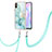 Handyhülle Silikon Hülle Gummi Schutzhülle Flexible Modisch Muster mit Schlüsselband Lanyard Y05B für Xiaomi Redmi 9AT Grün