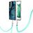 Handyhülle Silikon Hülle Gummi Schutzhülle Flexible Modisch Muster mit Schlüsselband Lanyard YB7 für Samsung Galaxy S22 Plus 5G Grün