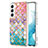 Handyhülle Silikon Hülle Gummi Schutzhülle Flexible Modisch Muster S01 für Samsung Galaxy S21 FE 5G Rosa