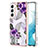 Handyhülle Silikon Hülle Gummi Schutzhülle Flexible Modisch Muster S01 für Samsung Galaxy S21 FE 5G Violett