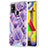 Handyhülle Silikon Hülle Gummi Schutzhülle Flexible Modisch Muster Y01B für Samsung Galaxy M31 Violett