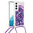 Handyhülle Silikon Hülle Gummi Schutzhülle Flexible Modisch Muster Y02B für Samsung Galaxy S22 Plus 5G Violett