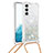 Handyhülle Silikon Hülle Gummi Schutzhülle Flexible Modisch Muster Y03B für Samsung Galaxy S22 Plus 5G Silber
