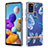 Handyhülle Silikon Hülle Gummi Schutzhülle Flexible Modisch Muster Y06B für Samsung Galaxy A21s Blau