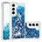 Handyhülle Silikon Hülle Gummi Schutzhülle Flexible Modisch Muster Y06B für Samsung Galaxy S21 5G Blau