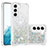 Handyhülle Silikon Hülle Gummi Schutzhülle Flexible Modisch Muster Y06B für Samsung Galaxy S21 5G Silber