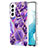 Handyhülle Silikon Hülle Gummi Schutzhülle Flexible Modisch Muster Y08B für Samsung Galaxy S21 5G Violett