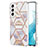 Handyhülle Silikon Hülle Gummi Schutzhülle Flexible Modisch Muster Y09B für Samsung Galaxy S21 5G Helles Lila
