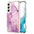 Handyhülle Silikon Hülle Gummi Schutzhülle Flexible Modisch Muster Y11B für Samsung Galaxy S23 5G Helles Lila