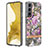 Handyhülle Silikon Hülle Gummi Schutzhülle Flexible Modisch Muster Y12B für Samsung Galaxy S21 5G Helles Lila