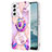 Handyhülle Silikon Hülle Gummi Schutzhülle Flexible Modisch Muster Y13B für Samsung Galaxy S21 5G Helles Lila