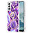 Handyhülle Silikon Hülle Gummi Schutzhülle Flexible Modisch Muster Y13B für Samsung Galaxy S21 5G Violett