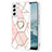 Handyhülle Silikon Hülle Gummi Schutzhülle Flexible Modisch Muster Y13B für Samsung Galaxy S22 5G Rosa