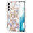 Handyhülle Silikon Hülle Gummi Schutzhülle Flexible Modisch Muster Y14B für Samsung Galaxy S21 Plus 5G Helles Lila