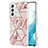 Handyhülle Silikon Hülle Gummi Schutzhülle Flexible Modisch Muster Y14B für Samsung Galaxy S21 Plus 5G Rosa