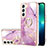 Handyhülle Silikon Hülle Gummi Schutzhülle Flexible Modisch Muster Y16B für Samsung Galaxy S21 5G Helles Lila