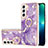 Handyhülle Silikon Hülle Gummi Schutzhülle Flexible Modisch Muster Y16B für Samsung Galaxy S21 5G Violett