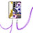 Handyhülle Silikon Hülle Gummi Schutzhülle Flexible Modisch Muster Y22B für Samsung Galaxy S21 5G Violett